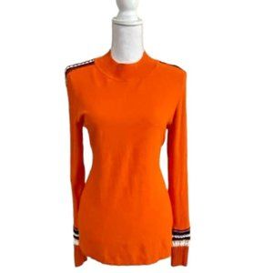 AmelieBoutik Comfy Orange Top with Sleeves Design - Women - XL